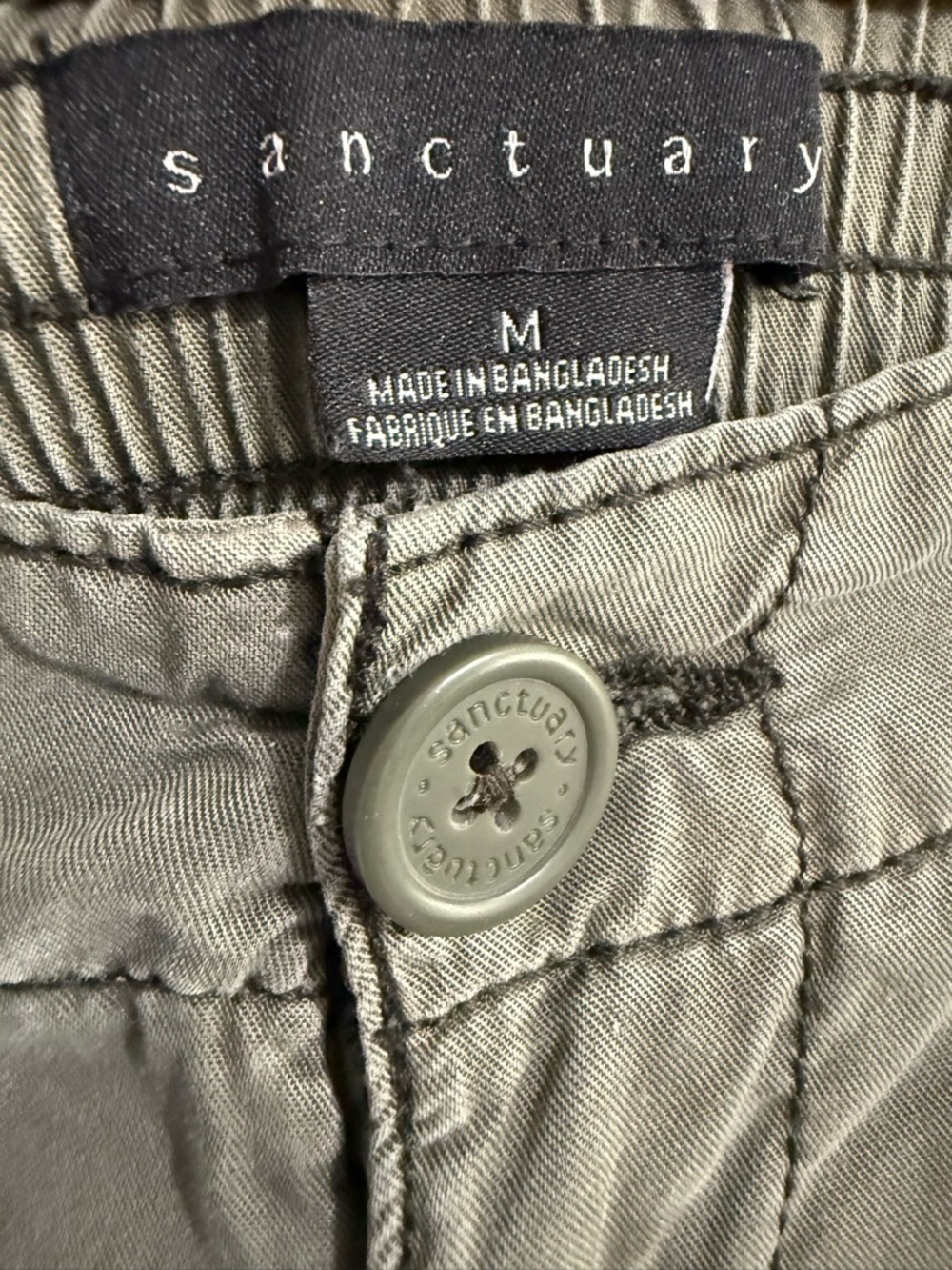 Sanctuary Sophia Wide-Leg Cargo Pants in Olive Green 100% Lyocell - Picture 2 of 4